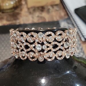 Elegant Rose Gold and Rhinestone  Crystal Bracelet